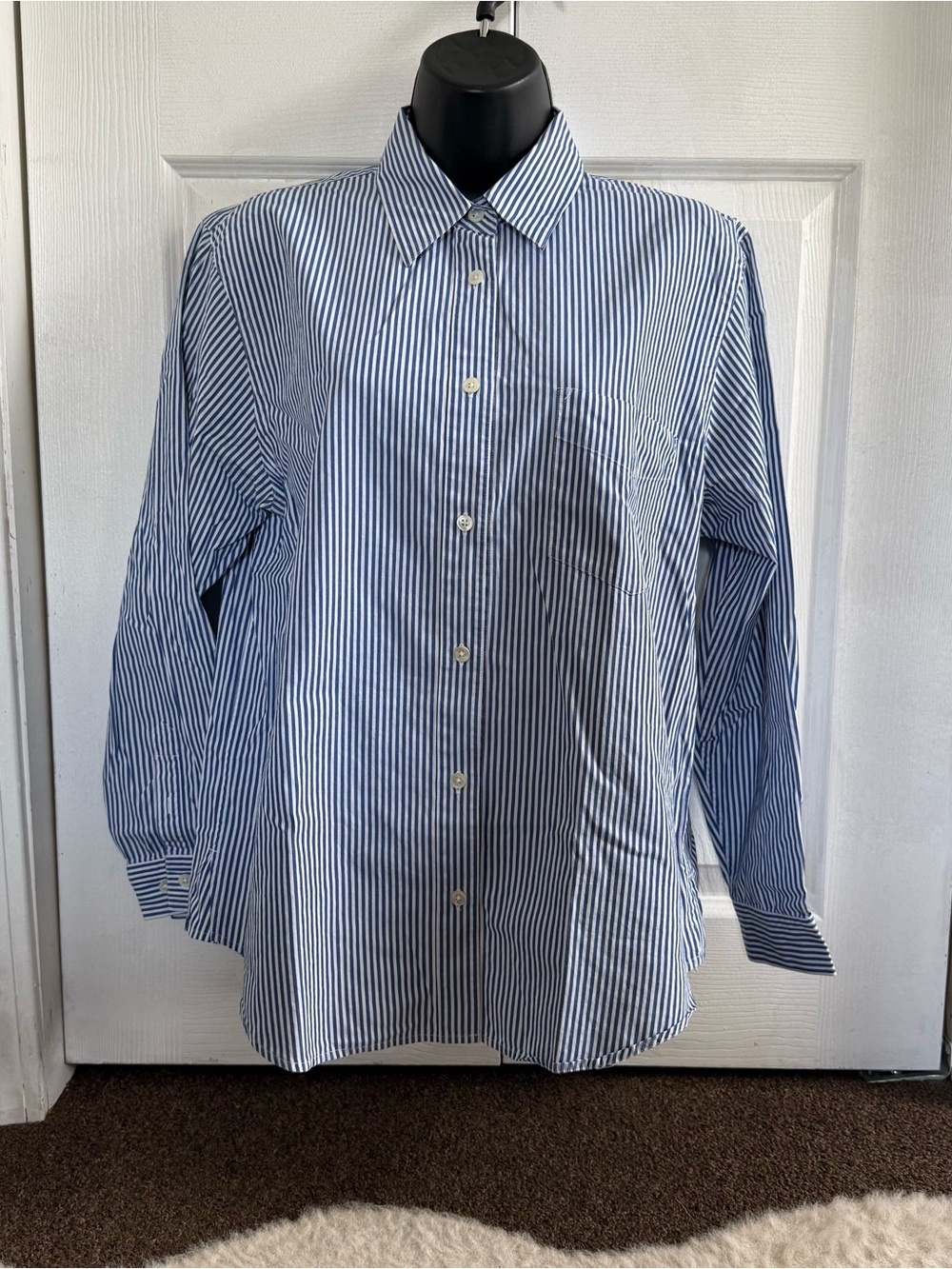 Blue Stripe Women’s Button-Down Dress Shirt